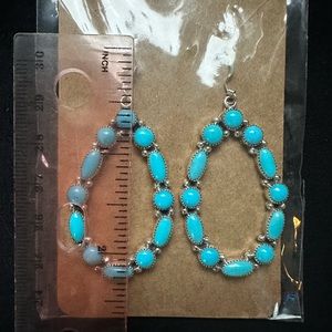 Beautiful handmade native Americans, sterling, silver and turquoise earrings